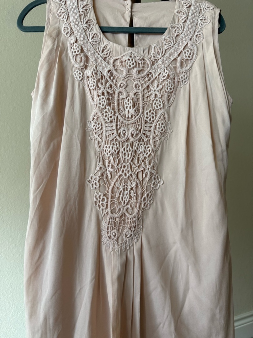 Nude sleeveless day dress- women- small- casual dresses